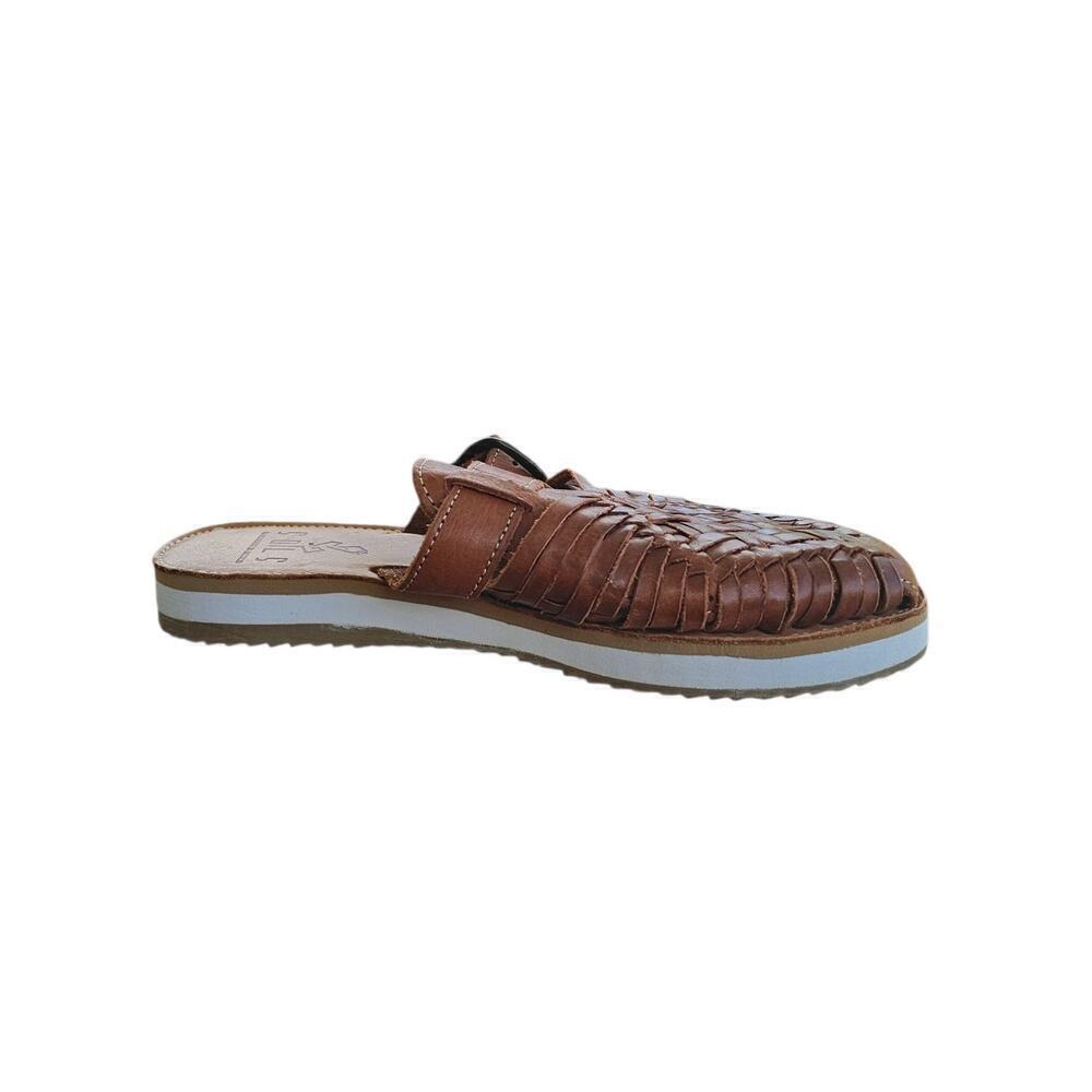 Sols Leather Huarache Mules Brown Size 8